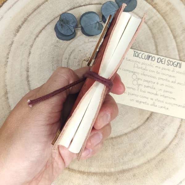 Taccuino in Pelle con Carta Artigianale – Mini Diario con Placca Personalizzabile